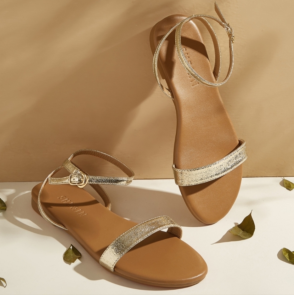 5️⃣ for 2️⃣5️⃣ Gold Metallic Ankle Strap Sandals EUR39 / 8.5